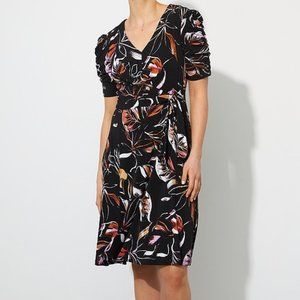 NWT JOSEPH RIBKOFF womens DRESS SIZE 12 FAUX-WRAP / SHEATH waist ribbon CANADA !